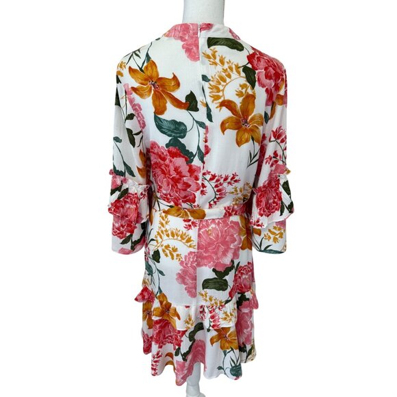 Petal & Pup New Dress Size Medium Peta Floral Print Tiered w/ Tie Rayon NWT - Picture 3 of 16
